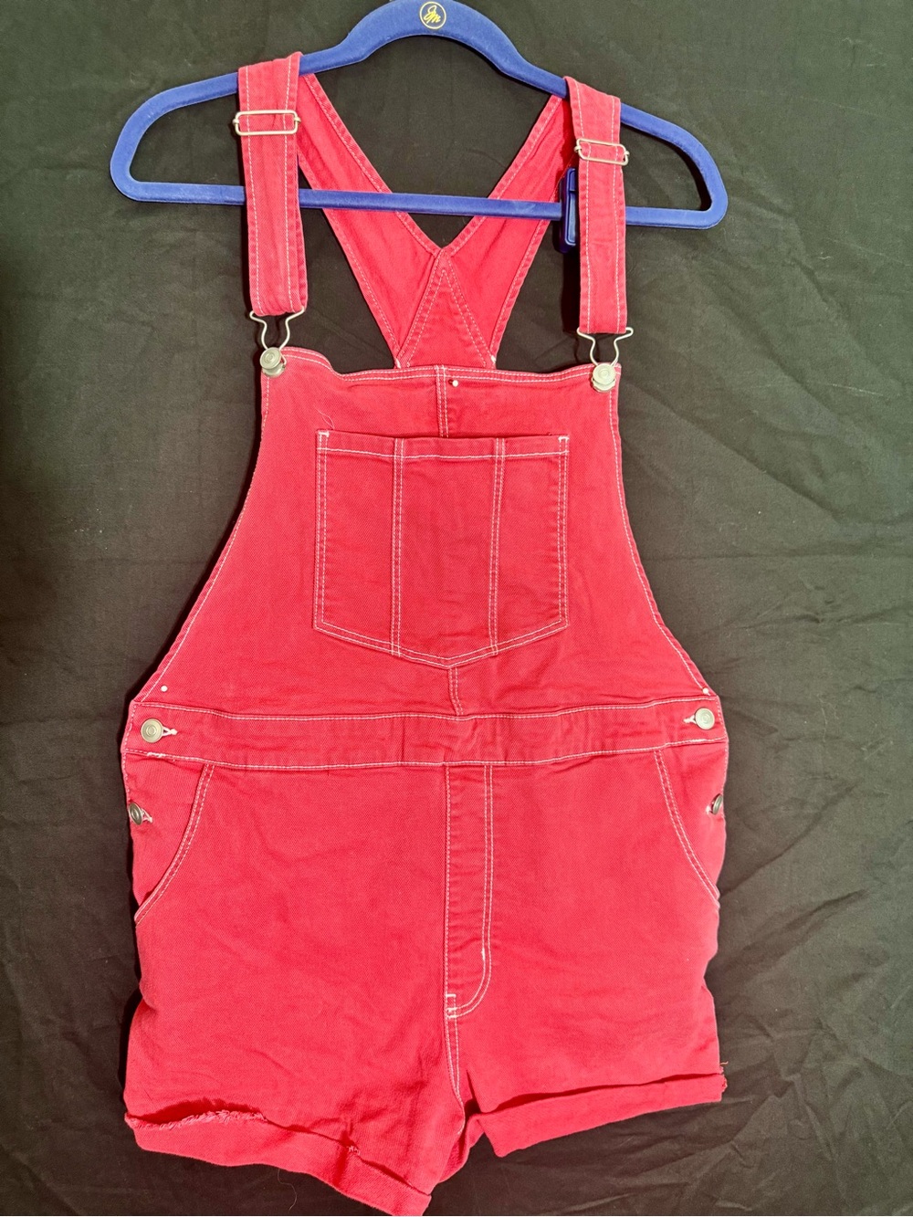 No Boundaries Red Short Overalls - Women's Casual Romper